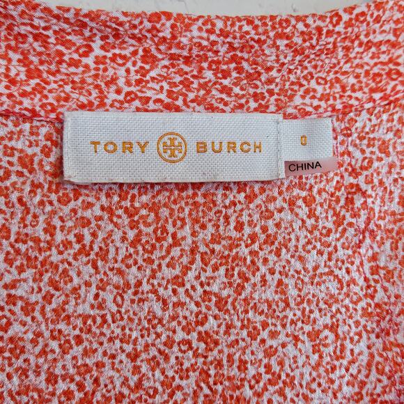 Tory Burch Silk Floral Jasmine Sleeveless Shell Top Blouse Poppy Red Women's 0 - Picture 7 of 8